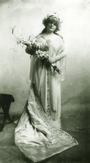Marie Corelli with lilies
